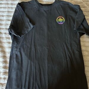 Vans Black Tee with Colorful Logo